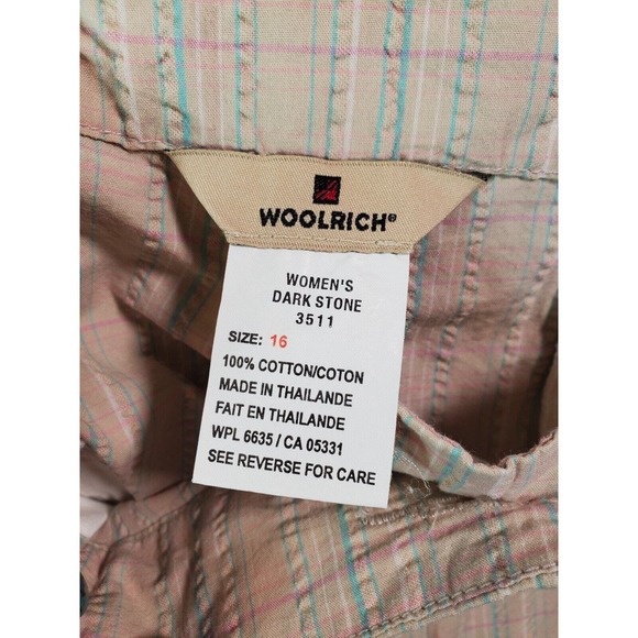 Woolrich Seersucker‎ Shorts Womens Size 16 Multi Railroad Stripes Slash Pockets - Picture 8 of 9
